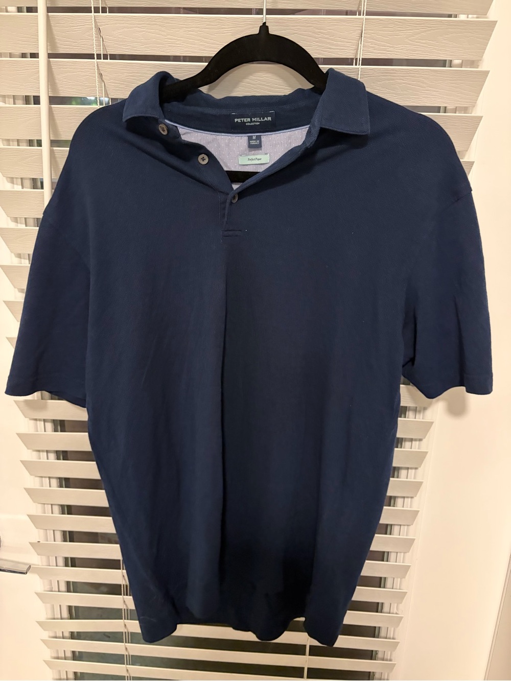 Peter Millar Navy Short-Sleeve Polo